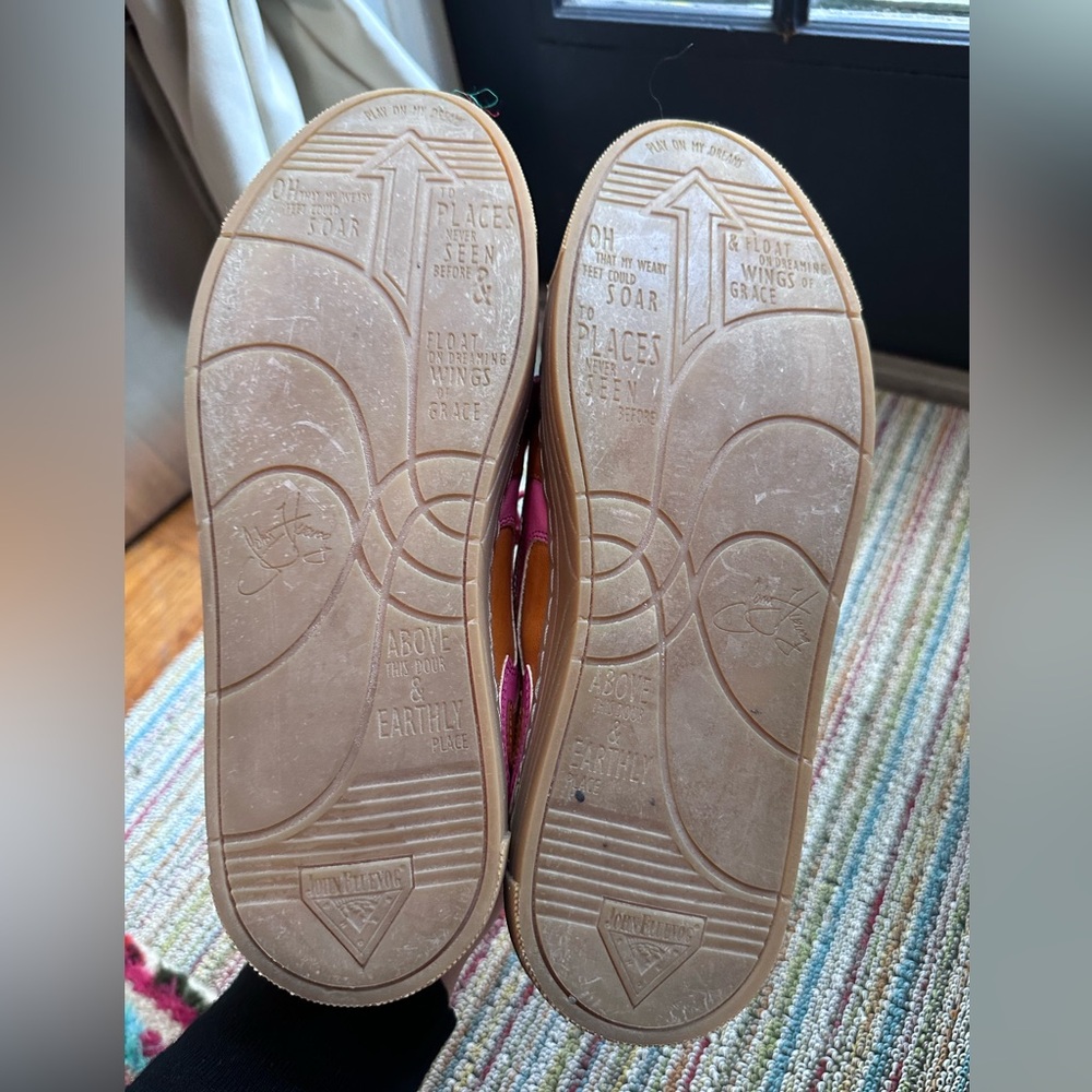 SOLD!! Fluevog  LoPro Fakie pink/orange swirl leather sneaker-M9/W11 (fits LG) - Picture 15 of 16